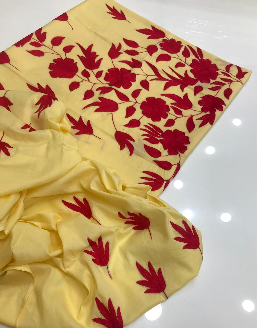 Red Blossom Embroidered Lawn Suit – 2 Piece Abrak